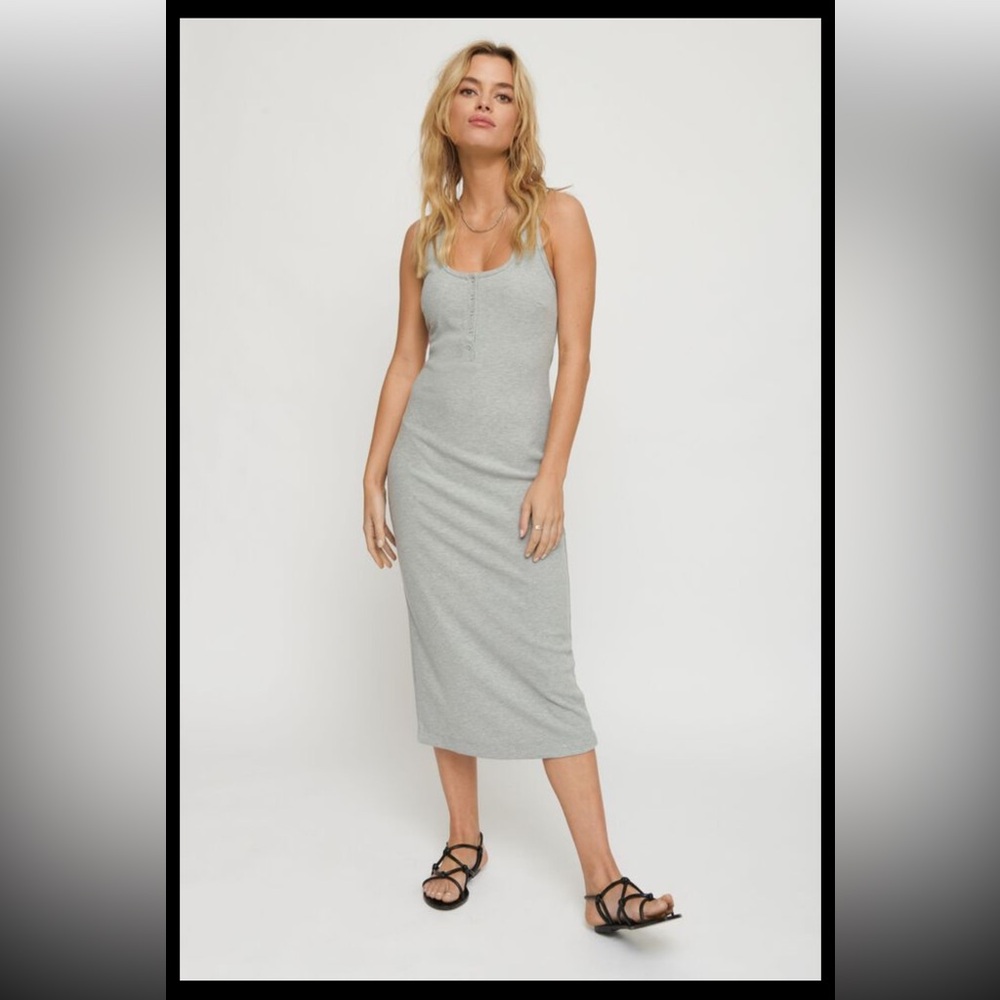 Dynamite Rae Ribbed Henley Tank Bodycon Dress